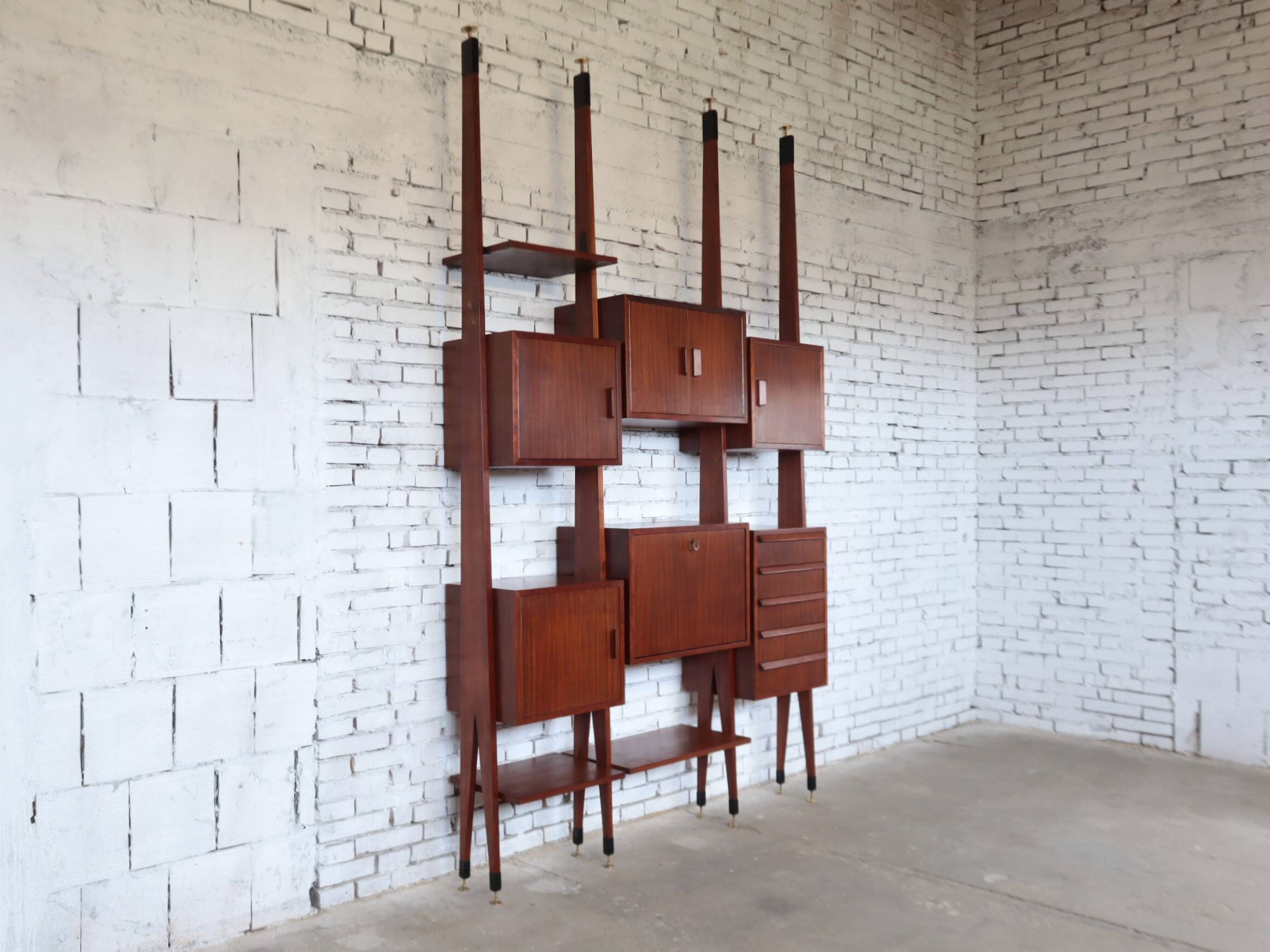 mid-century Italian Wall Unit & Bookcase, 1950s