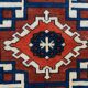 Vintage turkish kazak rug oriental 160x94 cm tribal small carpet, red and blue