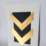 Abstract painting with gold supremacist style