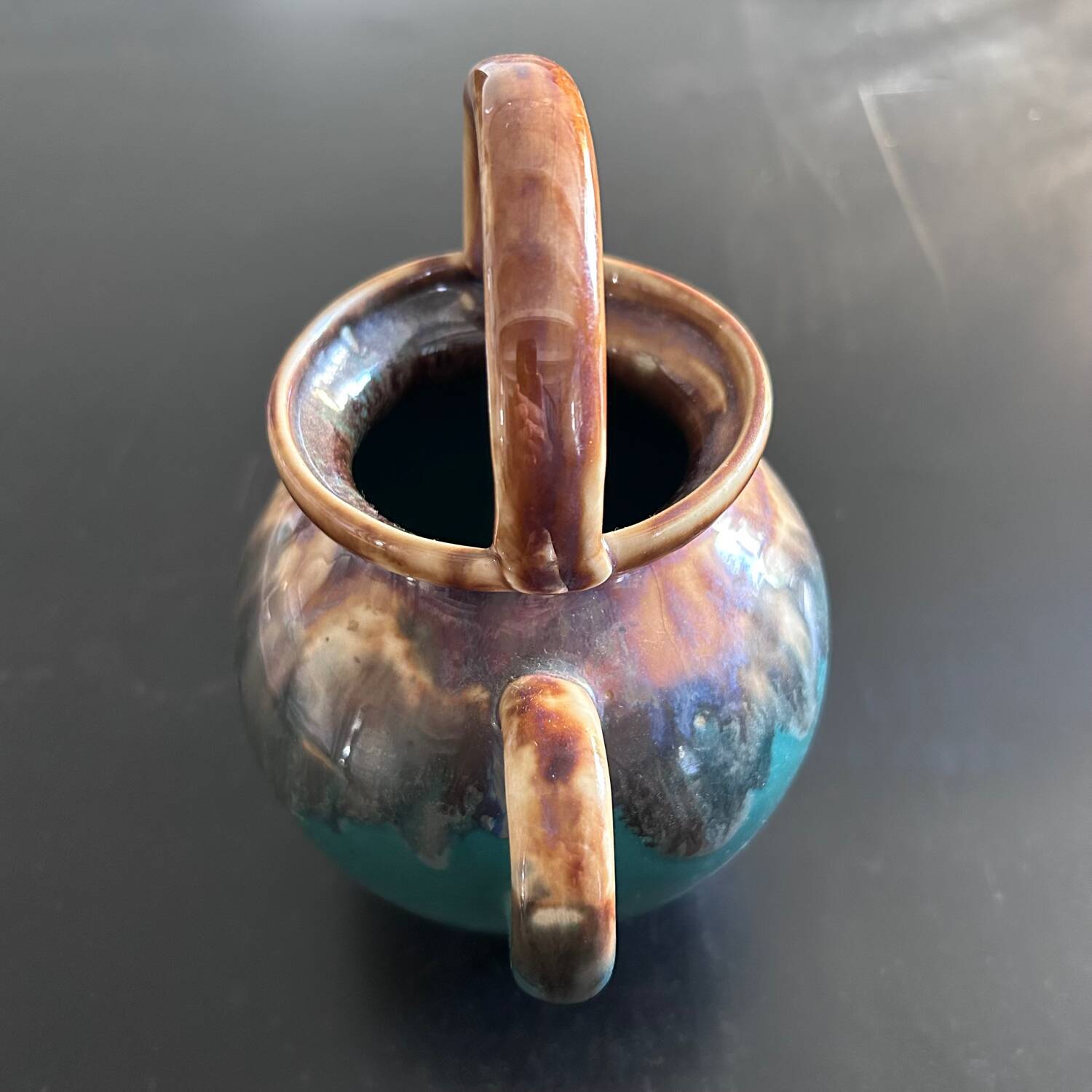 Green and ochre flamed goat