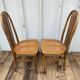 Paire chaise ancienne Baumann modèle eden bois + assise cannée vintage