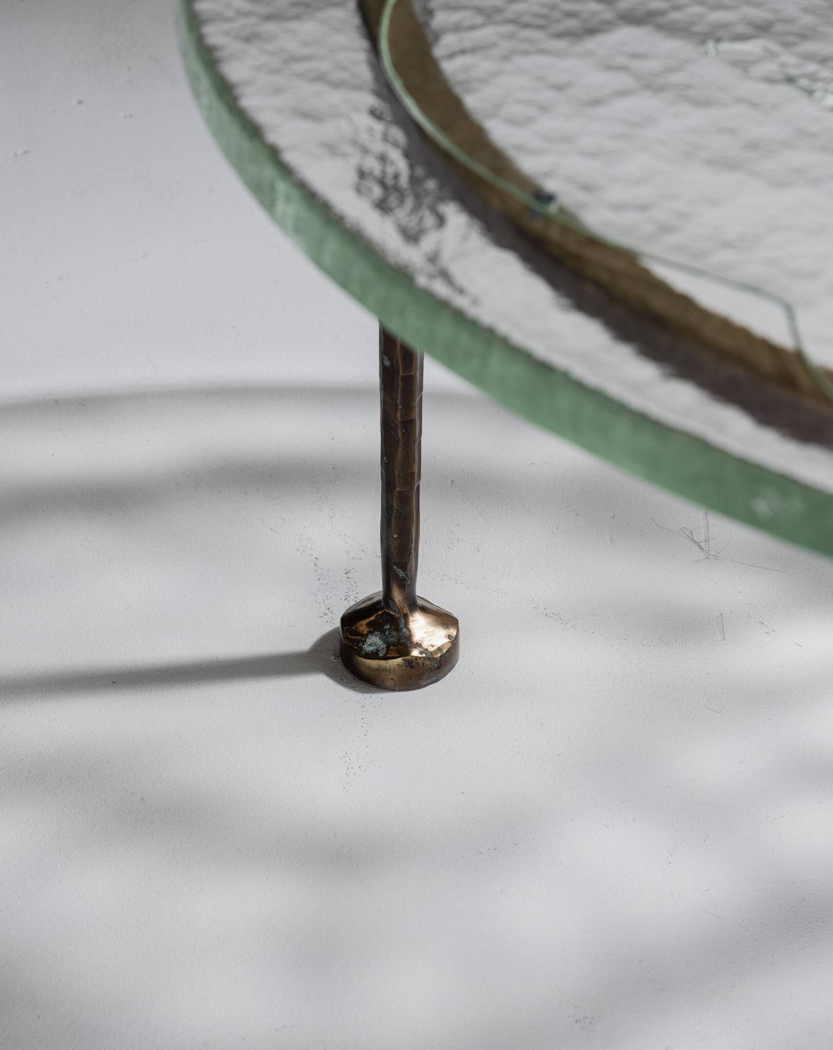 Bronze and glass coffee table, Lothar Klute, 1980s