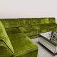 Midcentury modular sofa vintage 'Green velvet spirit'
