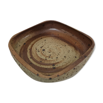 High-rimmed dish in pyrite stoneware by Charles Gaudry