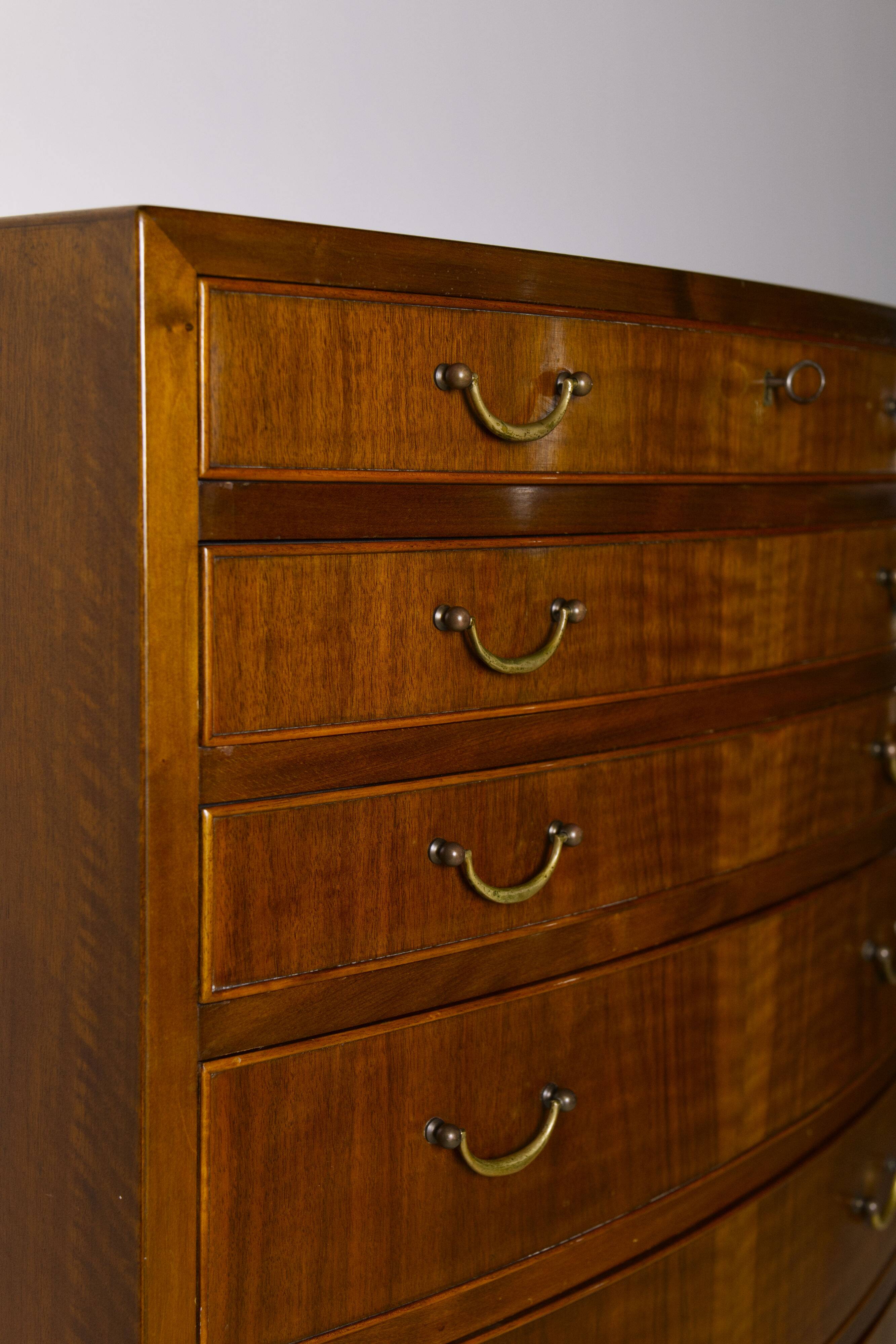 Large Nutwood Chest of Drawers by Ole Wanscher, 1940's