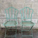 Set of 2 folding garden chairs XIXth