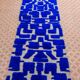 Moroccan Berber Klein blue hallway rug with reliefs