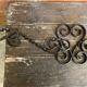 Vintage Wall Coat Rack with 4 Black Wrought Iron Heart-Shaped Hooks