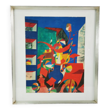 Peinture surréaliste, Bent Karl Jacobsen, Danemark années 1970