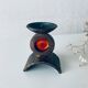 Monastic iron candle holder signed Taizé