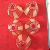 Set of five tulips in vintage gold glasses dimension: height -14cm- D top -6cm - D bottom-14cm,5cm-
