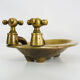 Soap holder or empty pocket vintage brass bathtub shaped. Year 60
