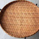 Rattan magazine basket, Netherlands, 1960s