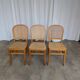 Set of 3 Vintage Wooden Dining Chairs with Cane Seat - Mid-Century Yugoslav