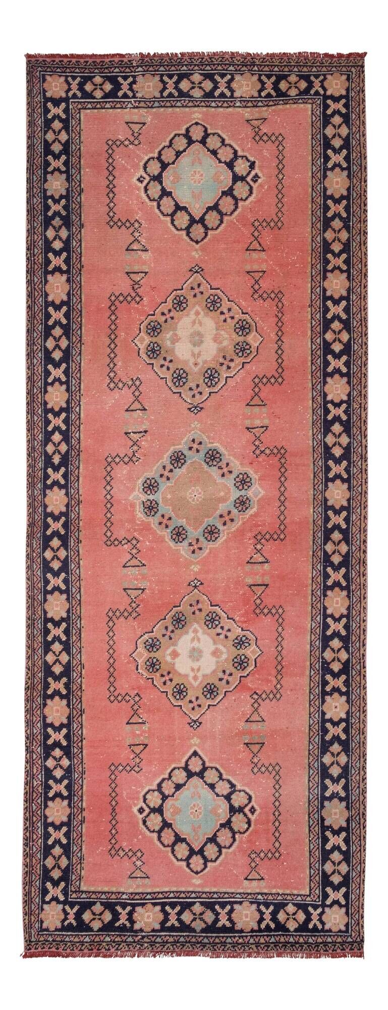 Vintage Turkish hallway rug 139x361 cm