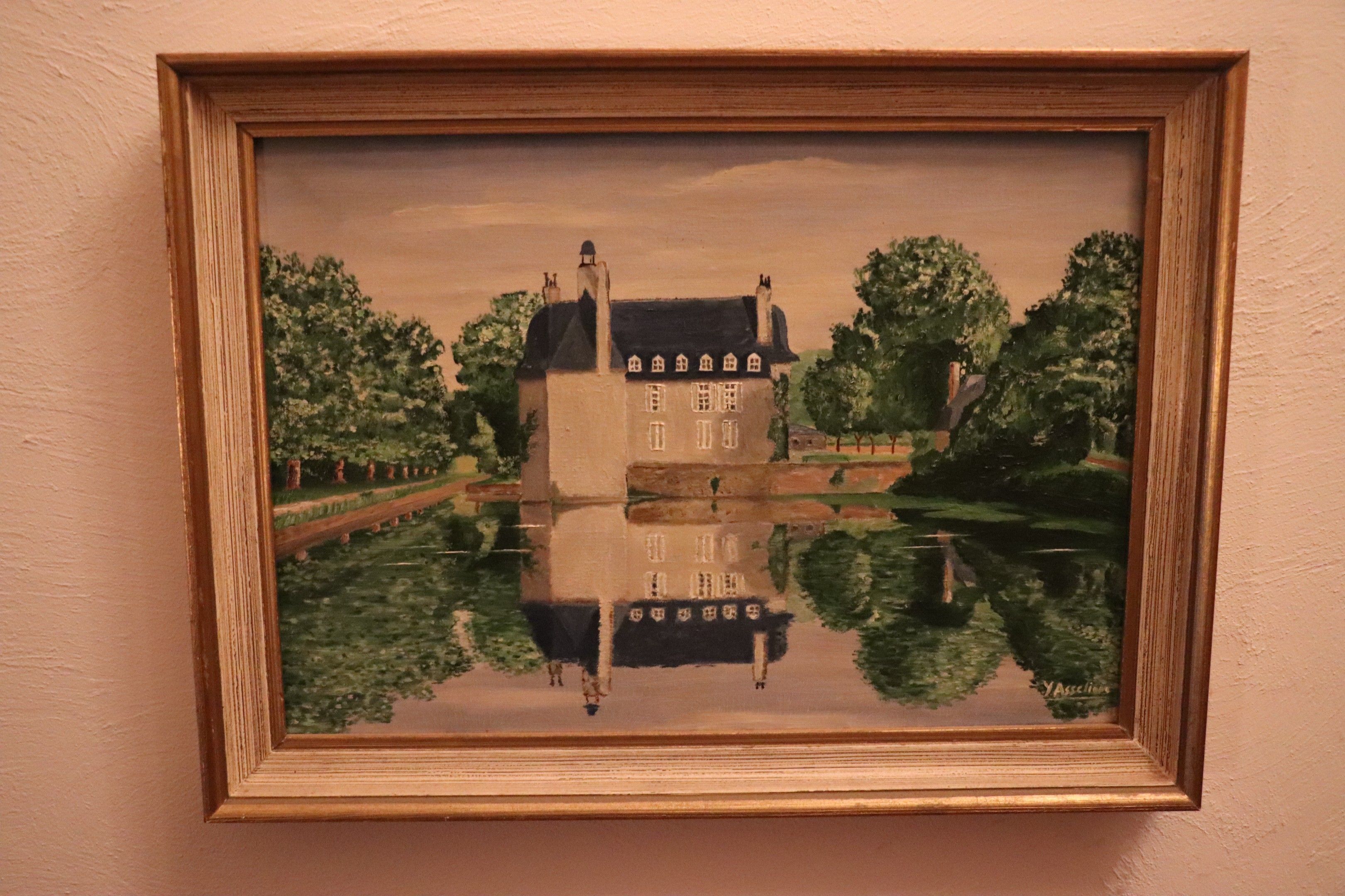 Oil on canvas signed-château de flers
