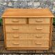 Commode vintage en rotin et osier tressé  1970