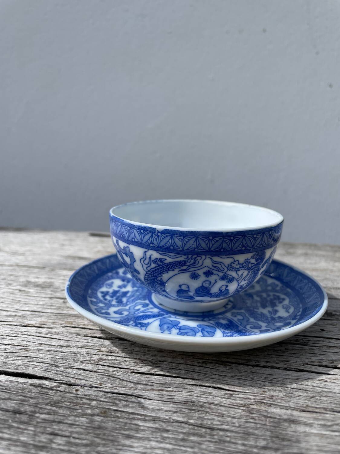 4 tasses porcelaine bleu Japon
