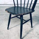 Mid-Century Scandinavian Design Curved Spindle Back Side Chair, Denmark, 1960s