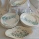 Antique 19th Century French Longwy Mignon Ironstone Dinner Service – Blue Green