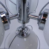 Vintage space age hanging lamp with 4 glass balls