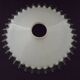 French frilled glass pendant shade, white opaline glass with a clear scalloped edge.