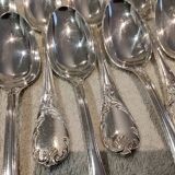 12 silver-plated dessert forks by Christofle Marly, 18.8cm