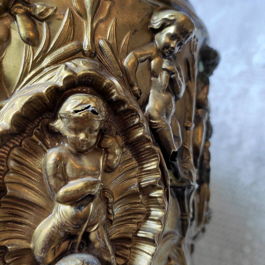 Spun brass planter