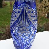 Bohemian crystal blue vase height 36.5 cm7