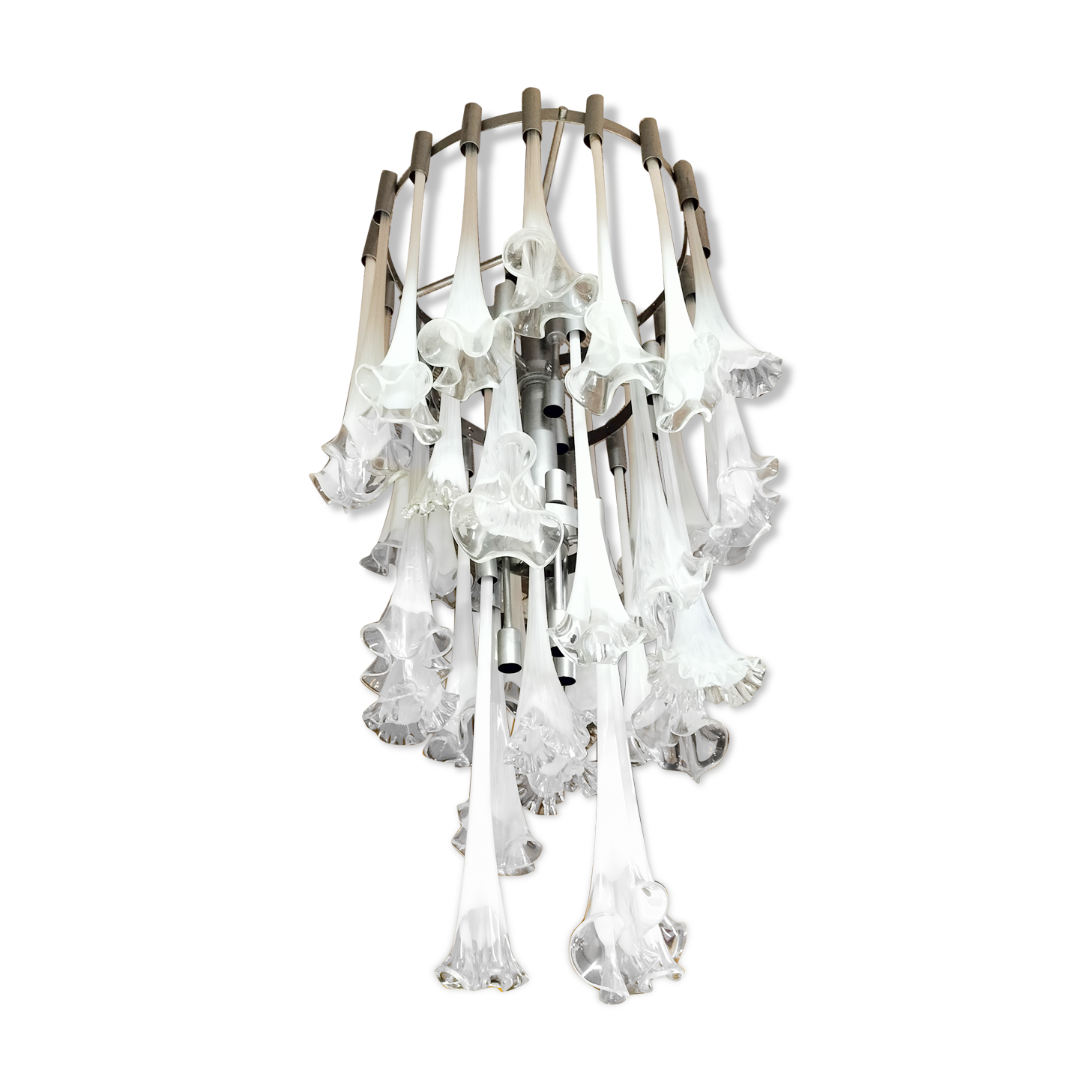 Large chandelier in murano blown glass made by mazega