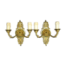 Pair of wall lamps, with lion heads, Empire style