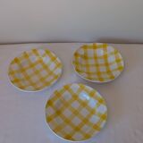 Ensemble de 3 assiettes creuses jaunes