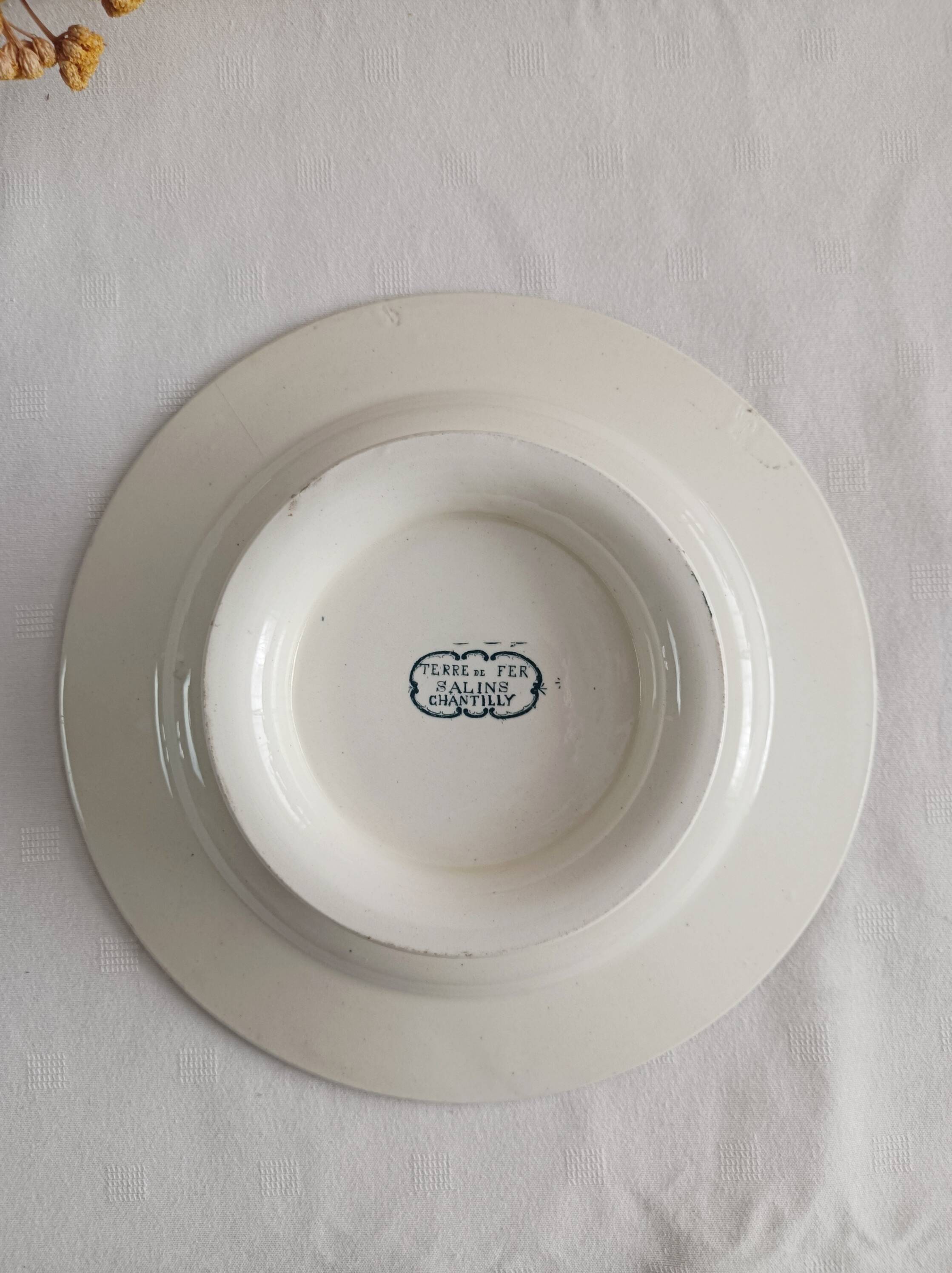 Assiette montée terre de fer Salins, Chantilly