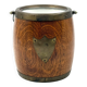 Mid-century brown oak ice bucket, Italy 1950s