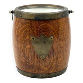Mid-century brown oak ice bucket, Italy 1950s