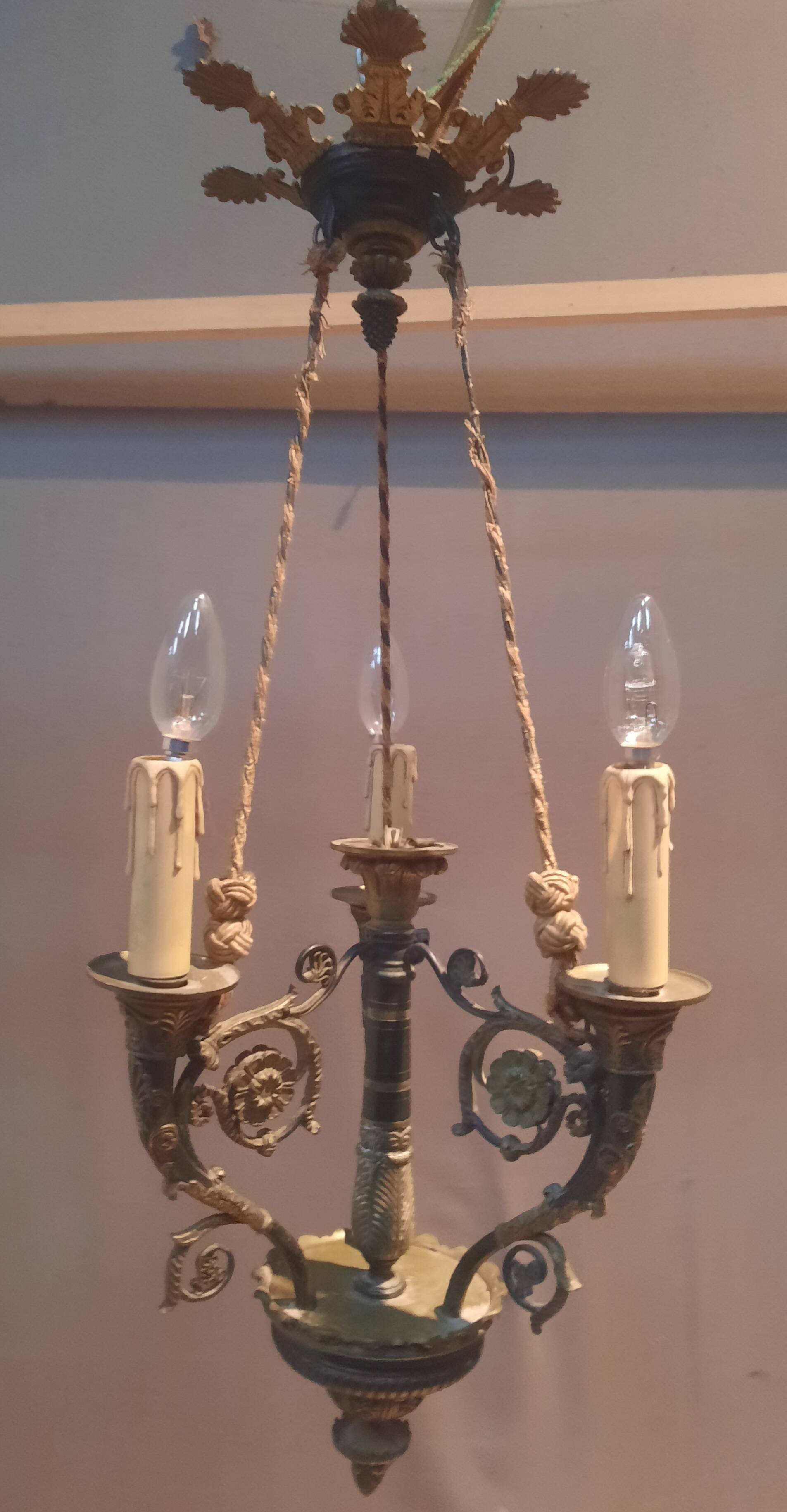 Restoration bronze chandelier
