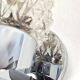 Pair of vintage space age chrome and molded glass wall lights, bedside night light
