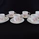 Set of six coffee cups and saucers, Limoges, Goumot Labesse