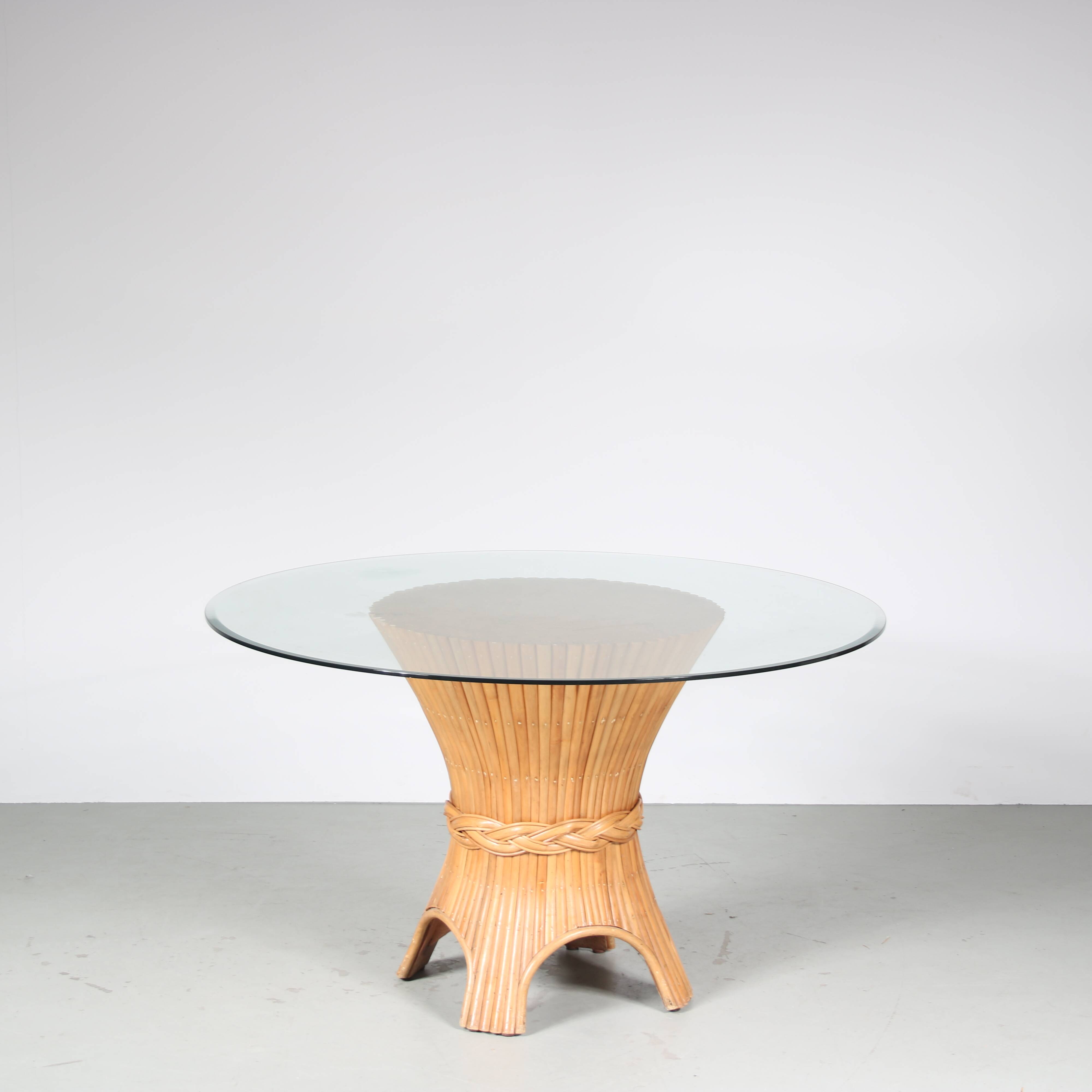 1970s Bamboo dining table by McGuire, USA