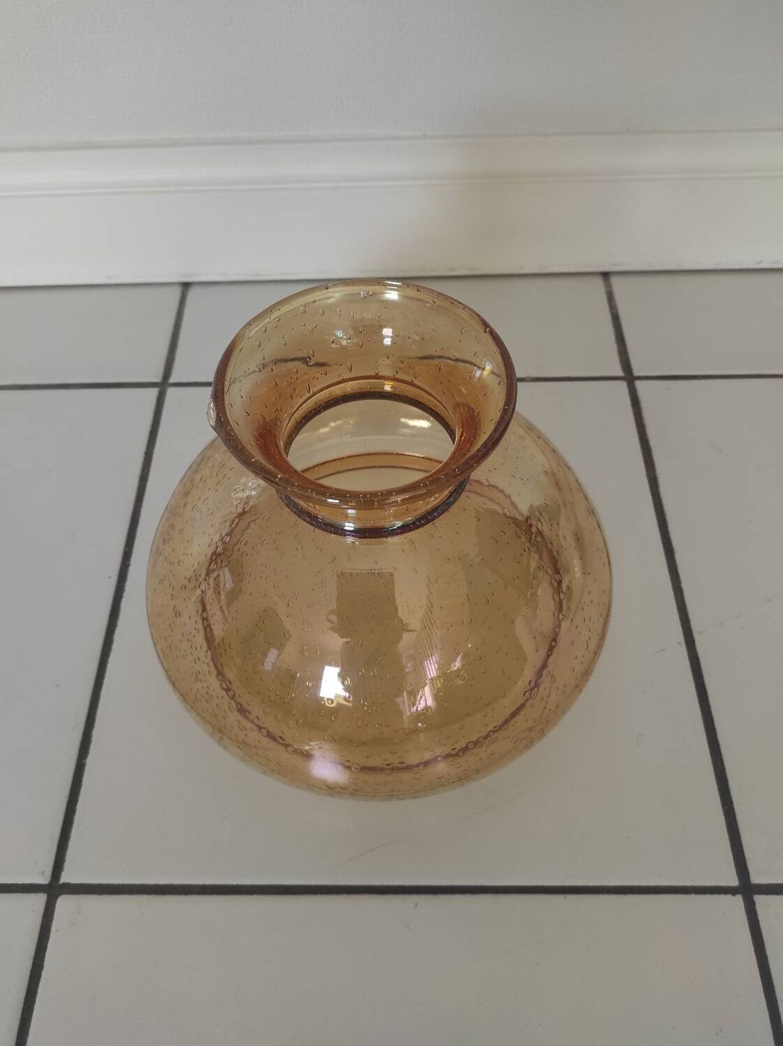 Globe de lampe en verre teinté jaune
