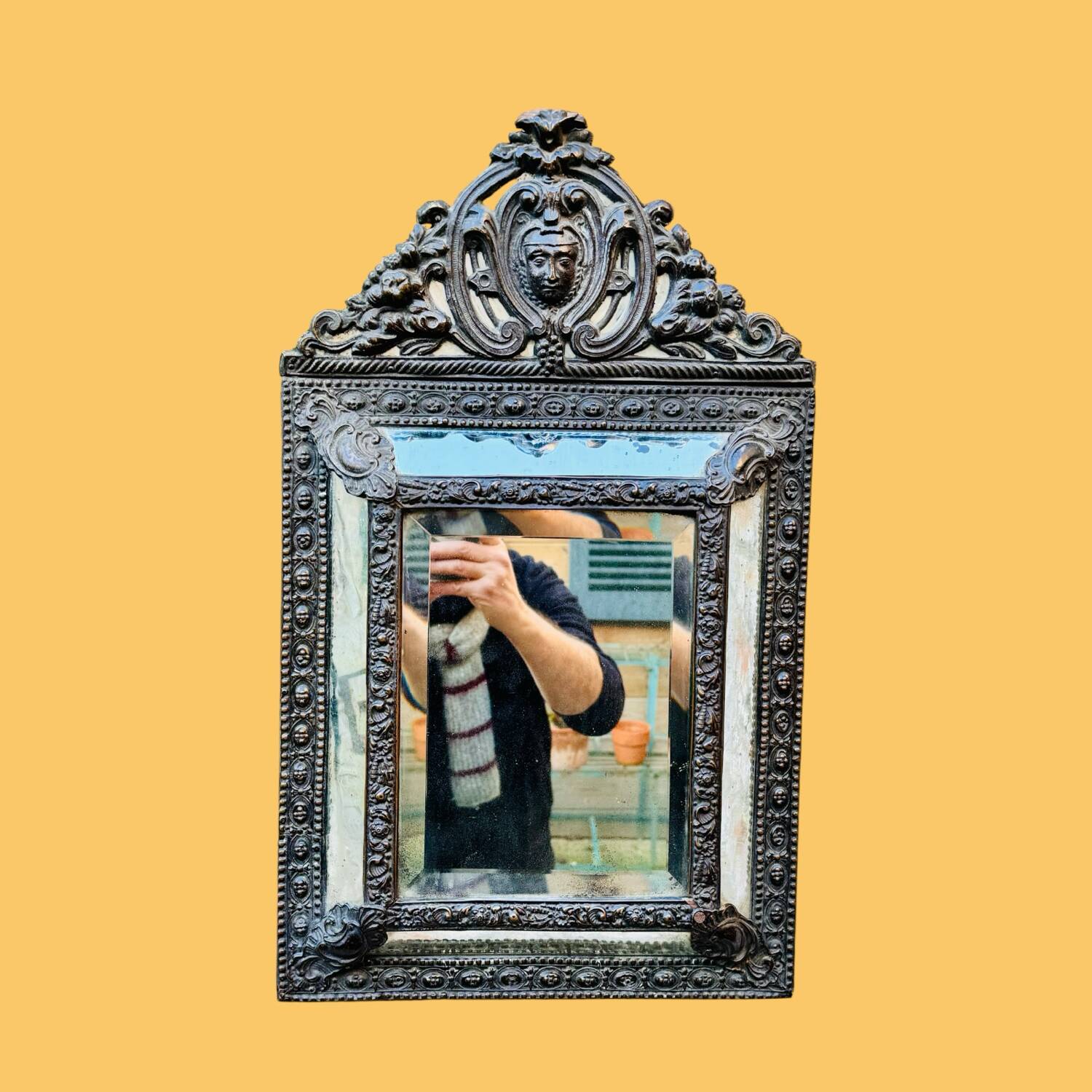 19th century wall mirror with parecloses