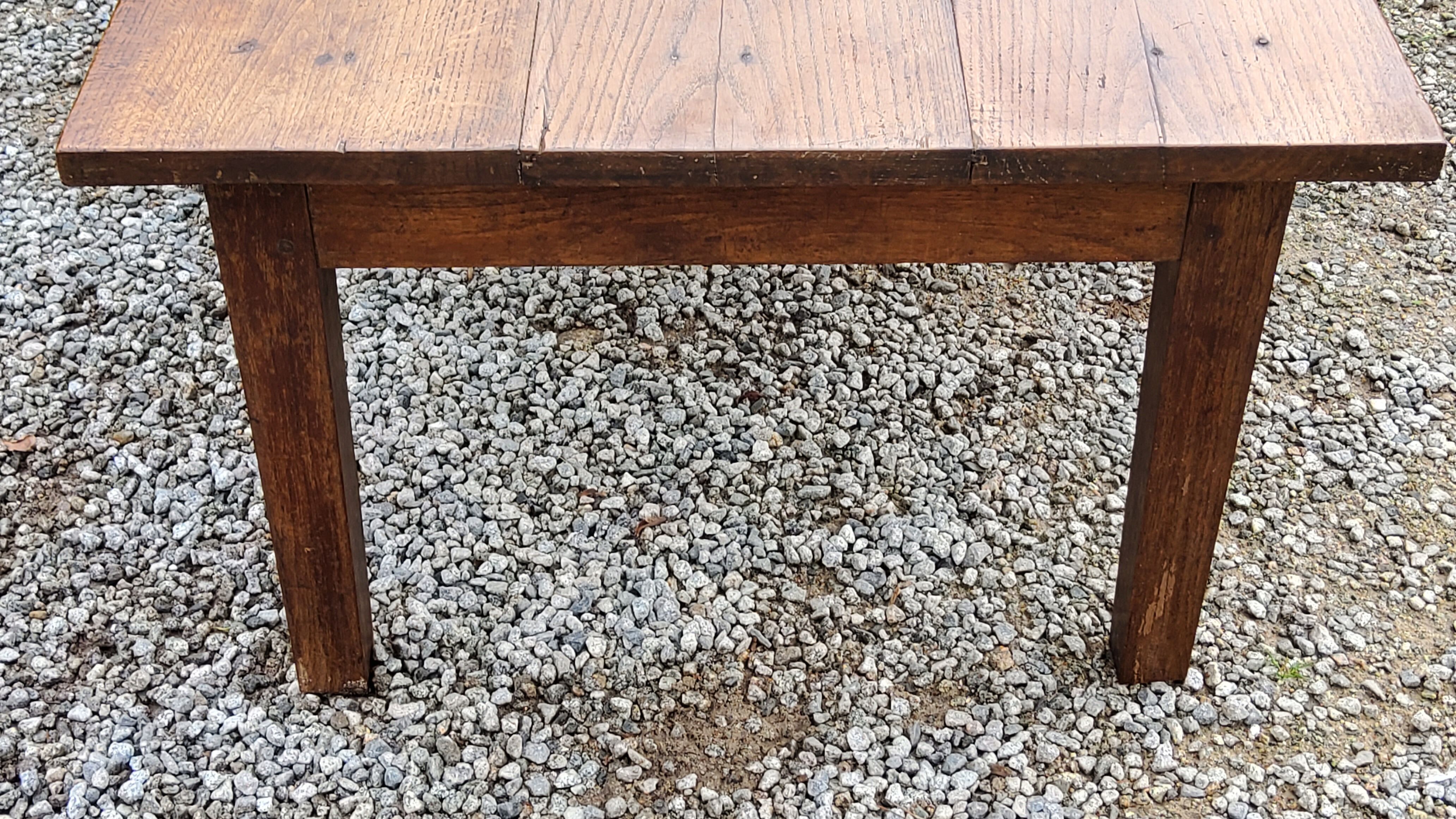 Oak farmhouse coffee table nineteenth century 1 drawer feet bobbins 149cm