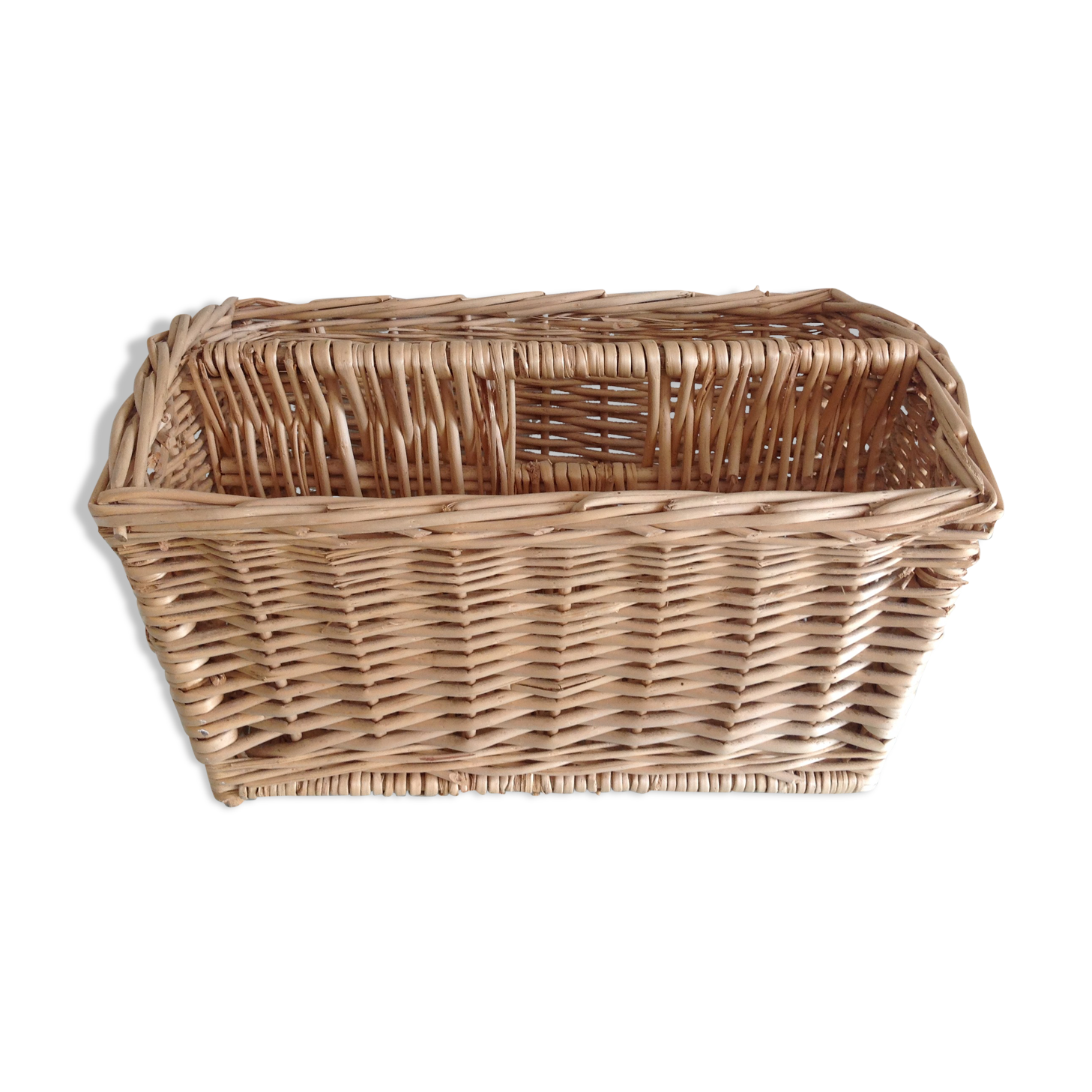 Wicker magazine holder / vintage 60s-70s