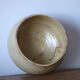 Ball vase in pale yellow glazed sandstone