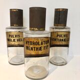 Trio apothecary bottles, early 20th