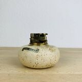 Round travertine lighter, 1980s, Italy