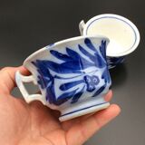 2 cups of café sarreguemines and digoin décor fleuri bleu