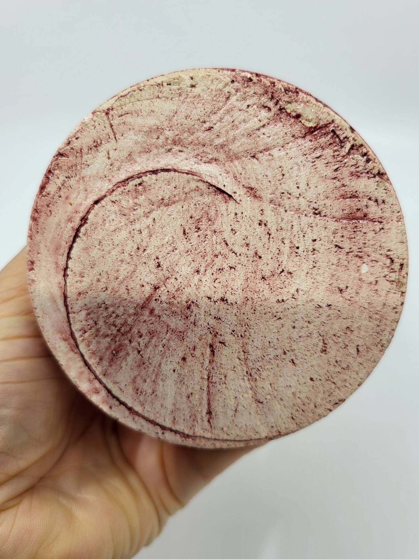 Georges Pelletier soliflore vase in fine gold rose ceramic, France.