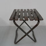 Ensemble industriel de 2 tables d’appoint métalliques