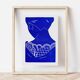 Original linocut - geisha
